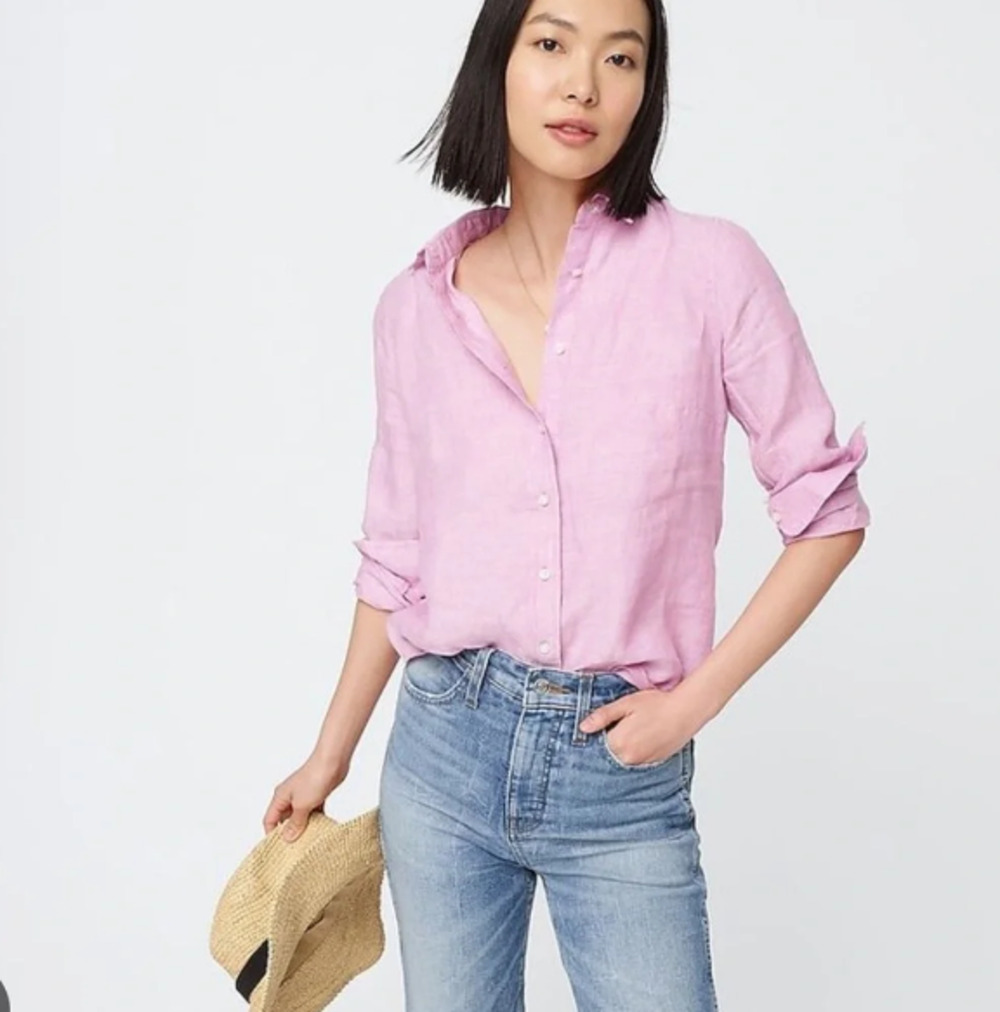 NWT J.Crew Baird McNutt Irish Linen Shirt Slim Button Up Sz 16 Quiet Luxury Prep